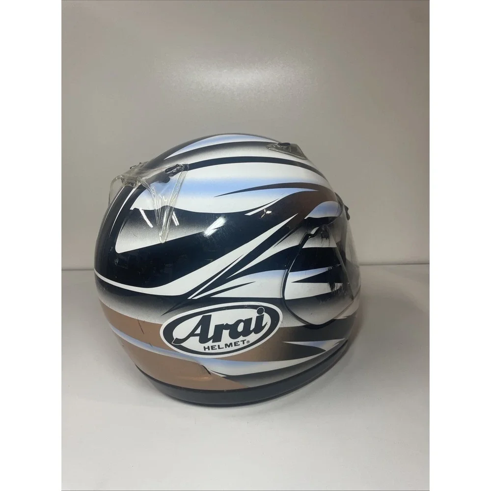 Arai Quantum Helmet Medium 57-58cm Brown, Black, White Made in Japan DOT Snell